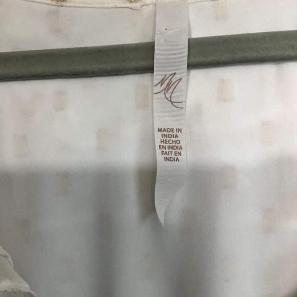 Melissa McCarthy Seven7 White Ruffle Dress Women 3X Gold Polka Dots Flowy - Picture 4 of 9